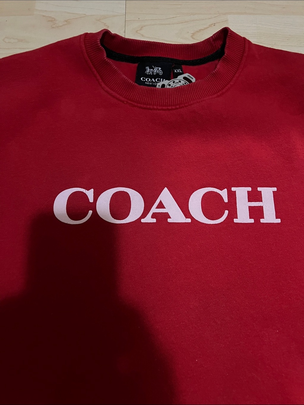 Coach Men’s Red Crewneck with side pockets